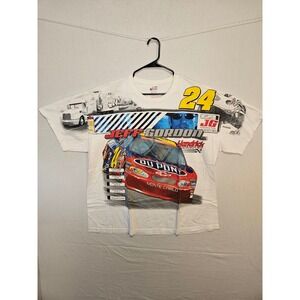 Chase Authentics Jeff Gordon 24 DuPont NASCAR All Over Print Shirt White XL